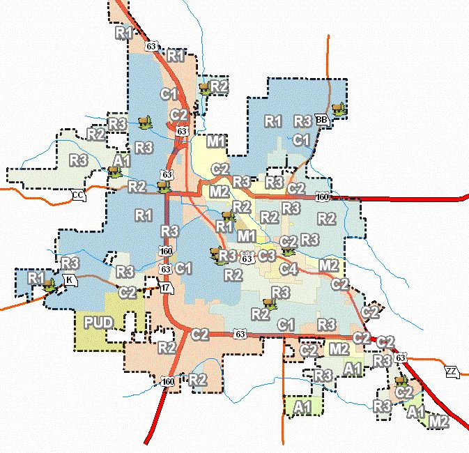 West Plains Zoning Map